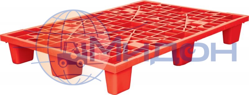 Паллет пластиковый перфорированный на ножках (1000кг/800кг) TR 1208 L 1200 х 800 х 160 цвет - красный