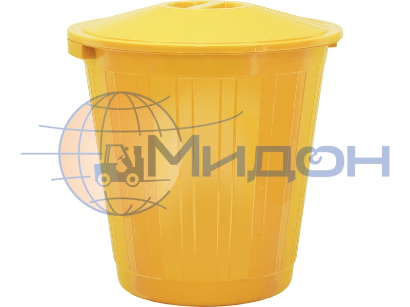 Бак мусорный с крышкой (70л). Цвет желтый МБ-70 515 х 335 х 520
