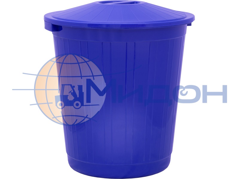 Бак мусорный с крышкой (80л). Цвет синий МБ-80 530 х 375 х 560