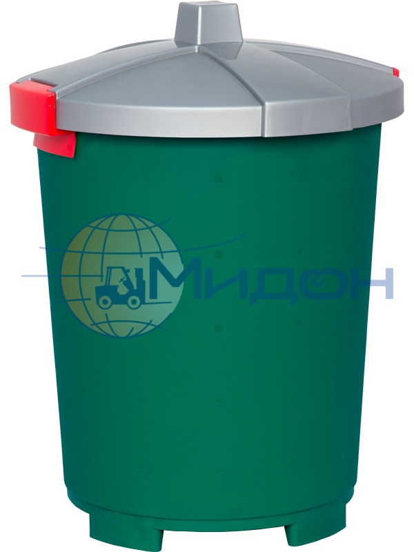Бак мусорный с крышкой (45л). Цвет зеленый МБ-45-4 430 х 340 х 470
