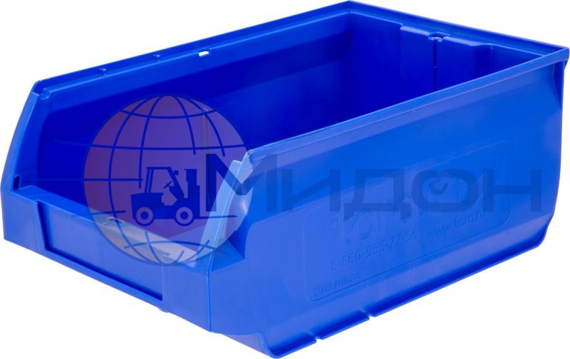Лоток пластиковый для склада ITALIA Milano 5003, синий, сплошной 350 х 230 х 150