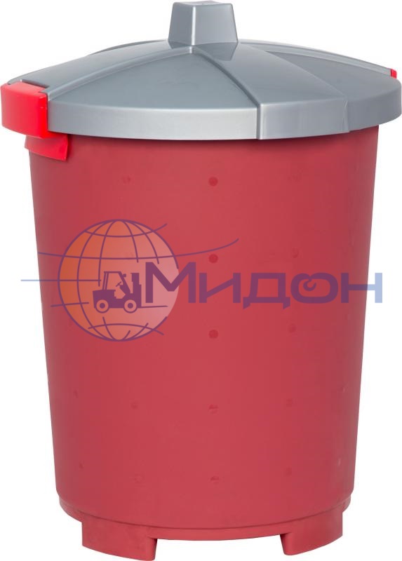 Бак мусорный с крышкой (65л). Цвет бордовый МБ-65-4 430 х 340 х 470