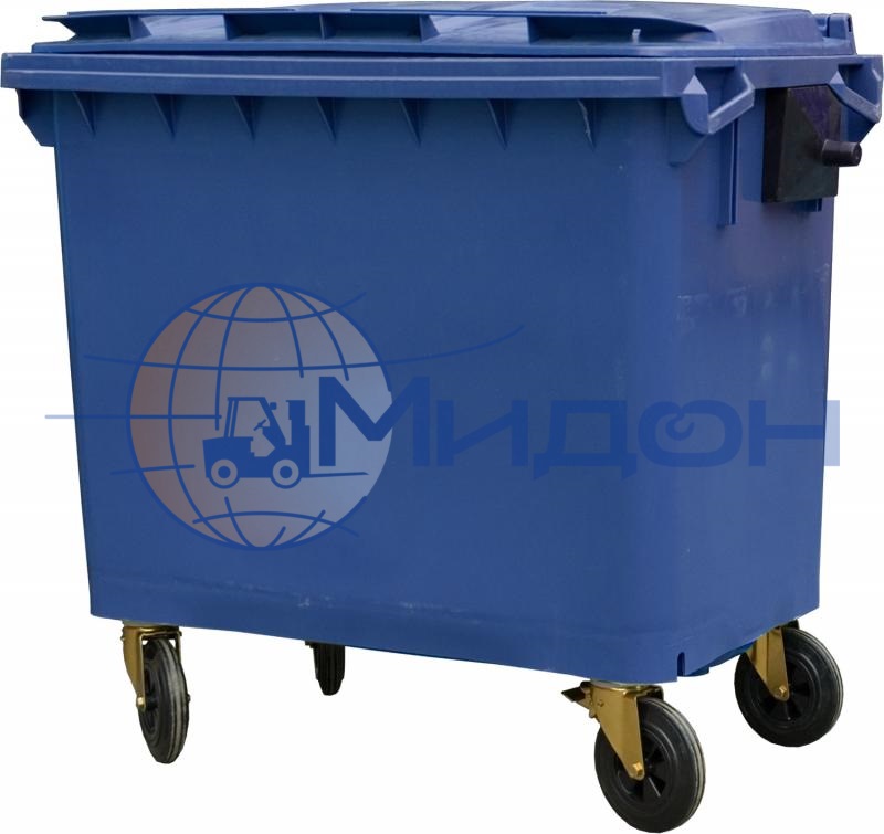 Контейнер мусорный 660 литров на 4-x колесах с крышкой. Цвет синий MGB-660 1230 х 775 х 1370