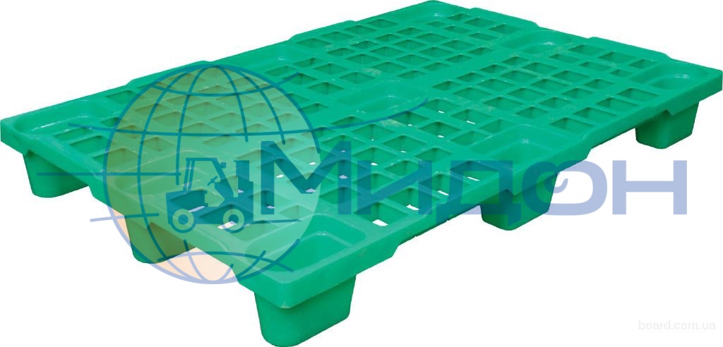 Паллет пластиковый перфорированный на ножках (250кг/250кг) TR 400 600 х 400 х 135 цвет - зелёный