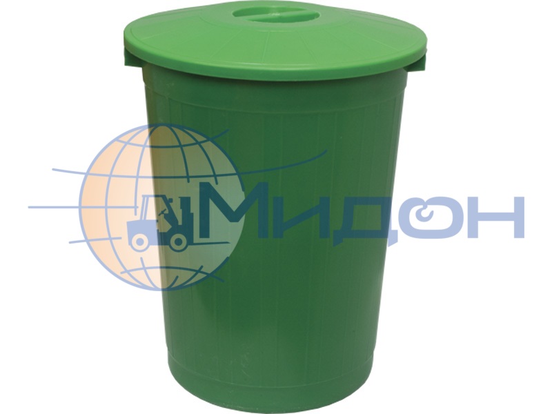 Бак мусорный с крышкой (60л). Цвет зеленый МБ-60 450 х 320 х 540
