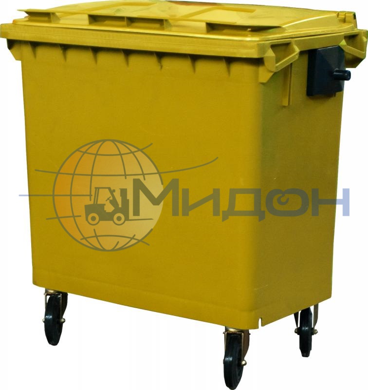 Контейнер мусорный 770 литров на 4-x колесах с крышкой. Цвет желтый MGB-770 / MGBW 770 1355 х 775 х 1350