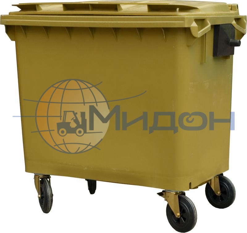 Контейнер мусорный 660 литров на 4-x колесах с крышкой. Цвет желтый MGB-660 1230 х 775 х 1370