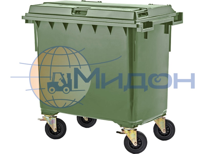 Контейнер мусорный 660 литров на 4-x колесах с крышкой MGBW-660 1230 х 775 х 1370